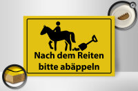 Holzschild Hinweis 30x20cm Nach Reiten bitte abäppeln