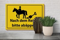 Holzschild Hinweis 30x20cm Nach Reiten bitte abäppeln