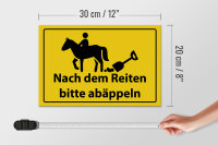 Holzschild Hinweis 30x20cm Nach Reiten bitte abäppeln
