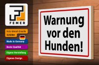 Holzschild Hinweis 30x20cm Warnung vor den Hunden weißes Schild