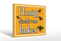Holzschild Hinweis 30x20cm Honig direkt vom Imker
