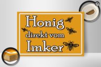 Holzschild Hinweis 30x20cm Honig direkt vom Imker