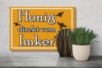 Holzschild Hinweis 30x20cm Honig direkt vom Imker