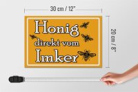 Holzschild Hinweis 30x20cm Honig direkt vom Imker