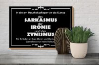 Holzschild Spruch 30x20cm In diesem Haushalt Sarkasmus