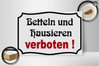 Holzschild Hinweis 30x20cm Betteln und Hausieren verboten