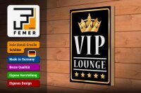 Holzschild Hinweis 20x30cm VIP Lounge Bar (s/w/g)