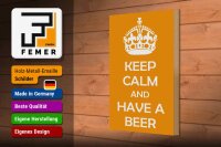 Holzschild Spruch 20x30cm Keep Calm and have a beer