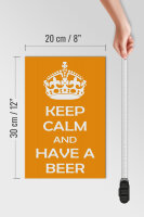Holzschild Spruch 20x30cm Keep Calm and have a beer