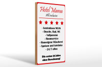 Holzschild Spruch 20x30cm Hotel Mama weiß-rotes