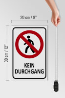 Holzschild Hinweis 20x30cm Kein Durchgang