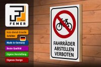 Holzschild Hinweis 20x30cm Fahrräder abstellen verboten