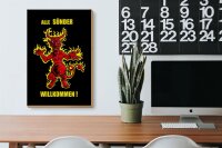 Holzschild Spruch 20x30cm Alle Sünder willkommen (Teufel)
