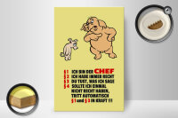 Holzschild Spruch 20x30cm Ich bin der Chef (Schweine)