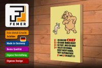 Holzschild Spruch 20x30cm Ich bin der Chef (Schweine)