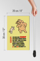 Holzschild Spruch 20x30cm Ich bin der Chef (Schweine)