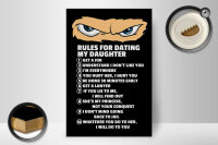 Holzschild Spruch 20x30cm Rules for dating my daughter Ninja