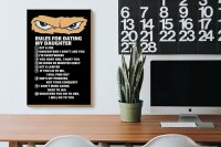 Holzschild Spruch 20x30cm Rules for dating my daughter Ninja