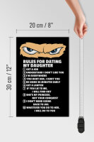 Holzschild Spruch 20x30cm Rules for dating my daughter Ninja