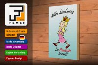 Holzschild Spruch 20x30cm Alles hinknien Prinzessin kommt