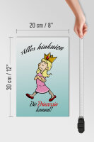 Holzschild Spruch 20x30cm Alles hinknien Prinzessin kommt