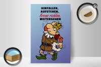 Holzschild Spruch 20x30cm Hinfallen aufstehen Krone Richten