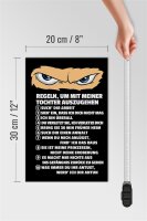 Holzschild Spruch 20x30cm Regeln um mit Tochter auszugehen