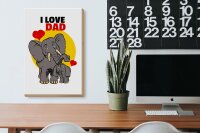 Holzschild Spruch 20x30cm I love Dad (Elefanten)