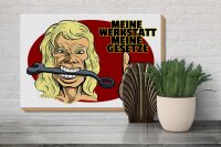 Holzschild Hinweis 30x20cm Meine Werkstatt meine Gesetze
