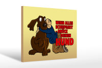 Holzschild Spruch 30x20cm Wenn alles schief geht drück Hund