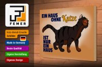 Holzschild Spruch 30x20cm Haus ohne Katze ist nur ein Haus