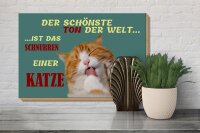 Holzschild Spruch 30x20cm Schönste Ton ist Katzenschnurren