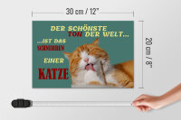 Holzschild Spruch 30x20cm Schönste Ton ist Katzenschnurren