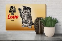 Holzschild Spruch 30x20cm All you need is love and a cat