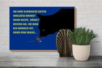 Holzschild Spruch 30x20cm ob schwarze Katze Unglück bringt