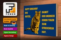 Holzschild Spruch 30x20cm Katze Tiger zum streicheln