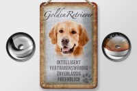 Blechschild Spruch 12x18cm Golden Retriever Hund Geschenk