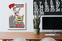 Holzschild Alkohol 20x30cm Sport, Sekt nackt besser aussehen