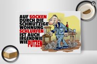 Holzschild Spruch 30X20cm Putzen Auf Socken durch Wohnung