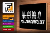 Holzschild Strichliste 30x20cm Polizeikontrollen schwarzes