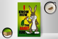 Holzschild Spruch 20x30cm I know how the rabbit runs Hase