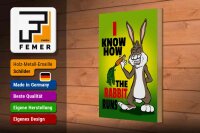 Holzschild Spruch 20x30cm I know how the rabbit runs Hase
