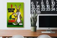 Holzschild Spruch 20x30cm I know how the rabbit runs Hase