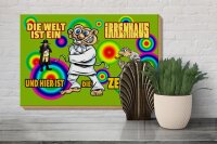 Holzschild Spruch 30x20cm Welt ist Irrenhaus hier ist Zentrale