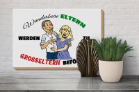 Holzschild Spruch 30x20cm wunderbare Eltern werden Großeltern