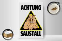 Holzschild Tiere 20x30cm Schwein Achtung Saustall