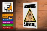 Holzschild Tiere 20x30cm Schwein Achtung Saustall