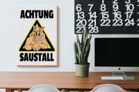 Holzschild Tiere 20x30cm Schwein Achtung Saustall