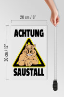 Holzschild Tiere 20x30cm Schwein Achtung Saustall
