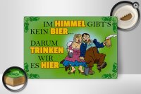 Holzschild Spruch 30x20cm Im Himmel gibts kein Bier